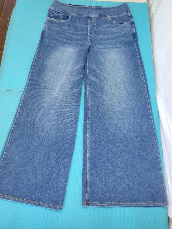 NWT Halara Flex High Waisted Pull On Baggy Wide Leg Jeans Denim Pants Size XL - Picture 5 of 12